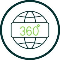 360 ver línea circulo icono vector