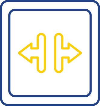 Width Line Two Color Icon vector