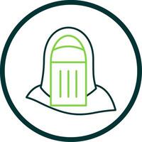 Niqab Line Circle Icon vector