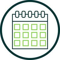 calendario línea circulo icono vector