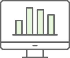 Online Bar Chart Fillay Icon vector