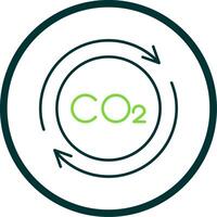 Carbon Cycle Line Circle Icon vector