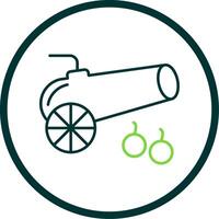Cannon Line Circle Icon vector