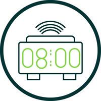 Smart Clock Line Circle Icon vector