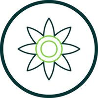 Poinsettia Line Circle Icon vector