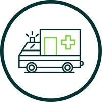 Ambulance Line Circle Icon vector