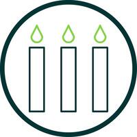 Candle Line Circle Icon vector