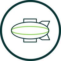 Blimp Line Circle Icon vector