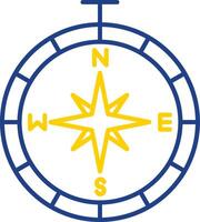 Compass Line Two Color Icon vector