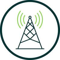 Antenna Line Circle Icon vector