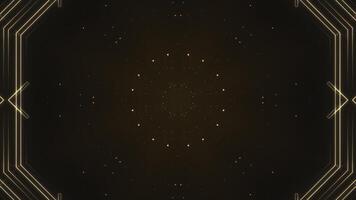 Elegant vintage golden Art Deco frame background with glittering golden particles. This 1920s luxury style motion background with ornate lines is HD and looping. Suitable for text intros or titles. video