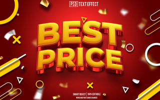 best price text effect, font editable, typography, 3d text. psd