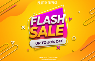 flash sale text effect, font editable, typography, 3d text psd