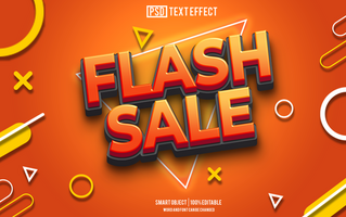 flash sale text effect, font editable, typography, 3d text. psd