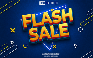 flash sale text effect, font editable, typography, 3d text. psd