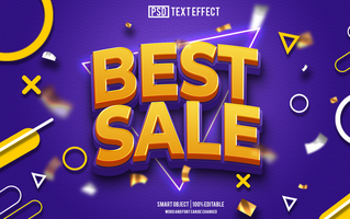 best sale text effect, font editable, typography, 3d text. psd