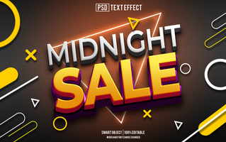 Mitternacht Verkauf Text Wirkung, Schriftart editierbar, Typografie, 3d Text. psd