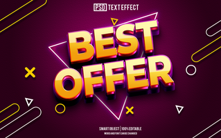 best offer text effect, font editable, typography, 3d text. psd