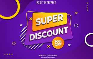 super discount text effect, font editable, typography, 3d text, for background banner psd