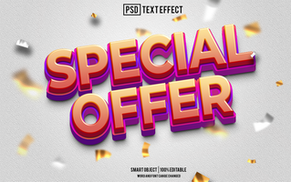 special offer text effect, font editable, typography, 3d text. psd