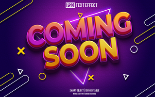 coming soon text effect, font editable, typography, 3d text. psd