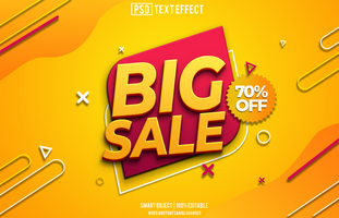 big sale text effect, font editable, typography, 3d text psd