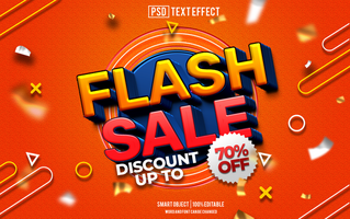 flash sale text effect, font editable, typography, 3d text. psd