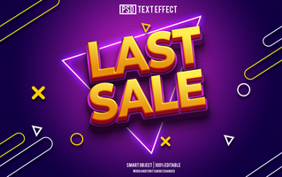 last sale text effect, font editable, typography, 3d text. psd