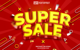 super sale text effect, font editable, typography, 3d text psd