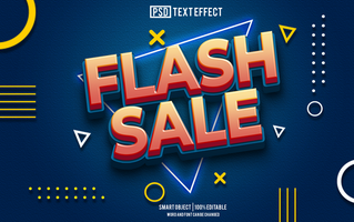 flash sale text effect, font editable, typography, 3d text. psd