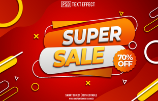 super sale text effect, font editable, typography, 3d text psd