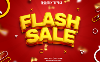 flash sale text effect, font editable, typography, 3d text. for background banner psd