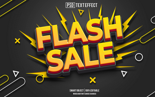 flash sale text effect, font editable, typography, 3d text. psd