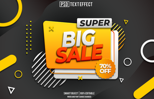 big sale text effect, font editable, typography, 3d text, for background banner psd