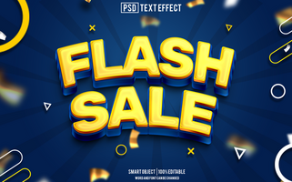 flash sale text effect, font editable, typography, 3d text. for background banner psd