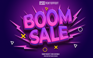 boom sale text effect, font editable, typography, 3d text. psd