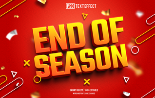 end of season text effect, font editable, typography, 3d text. psd