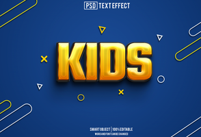 bambini testo effetto, font modificabile, tipografia, 3d testo psd