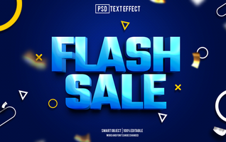 flash sale text effect, font editable, typography, 3d text. for background banner psd
