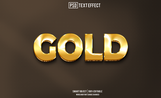 gold text effect, font editable, typography, 3d text psd