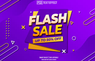 flash sale text effect, font editable, typography, 3d text, for background banner psd