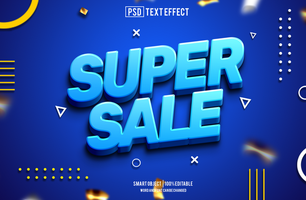 super sale text effect, font editable, typography, 3d text. for background banner psd