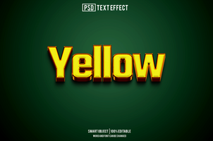 yellow text effect, font editable, typography, 3d text psd