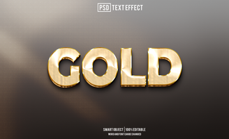 gold text effect, font editable, typography, 3d text psd