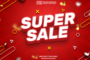 super sale text effect, font editable, typography, 3d text. for background banner psd