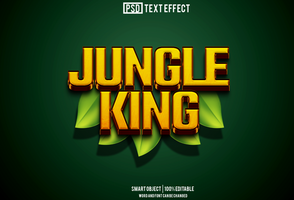 djungel kung text effekt, font redigerbar, typografi, 3d text psd