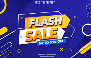 flash sale text effect, font editable, typography, 3d text, for background banner psd