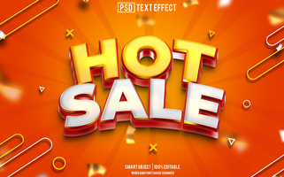 hot sale text effect, font editable, typography, 3d text. for background banner psd