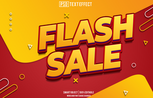 flash sale text effect, font editable, typography, 3d text, for background banner psd