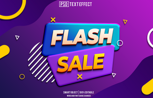 flash sale text effect, font editable, typography, 3d text. for background banner psd